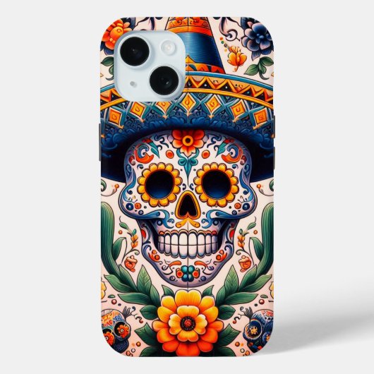 Mexico | Reizen  Retro Sugar Skull Case-Mate iPhone Case (Achterkant)