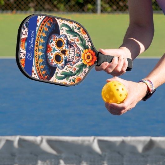 Mexico | Reizen Retro Sugar Skull Custom Pickleball Paddle (Insitu)