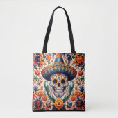 Mexico | Reizen  Retro Sugar Skull Draagtas (Voorkant)
