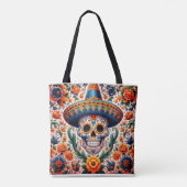 Mexico | Reizen  Retro Sugar Skull Draagtas (Achterkant)
