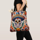 Mexico | Reizen  Retro Sugar Skull Draagtas (Dichtbij)