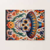 Mexico | Reizen Retro Sugar Skull Legpuzzel (Horizontaal)