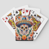Mexico | Reizen  Retro Sugar Skull Pokerkaarten (Achterkant)