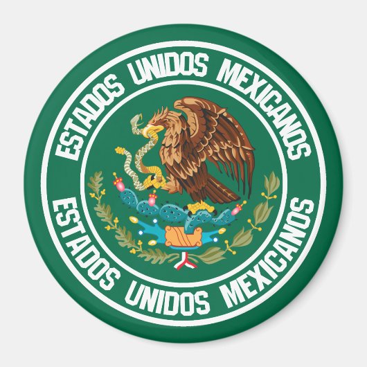 Mexico Round Emblem Magneet (Voorkant)