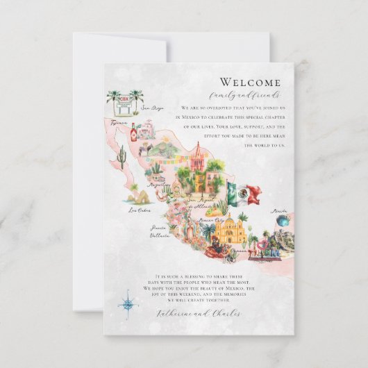 Mexico | Routekaart bestemming bruiloft (Voorkant)