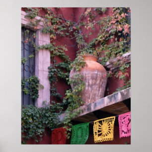 Mexico, San Miguel de Allende, klimop, kleipot, Poster