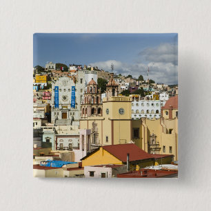 Mexico, staat Guanajuato, Guanajuato. Basiliek Vierkante Button 5,1 Cm