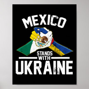 Mexico Staat Met Oekraïne Oekraïense Vlag Poster