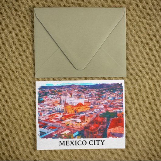Mexico Stad CDMX Schilderij Panorama Uitzicht Briefkaart