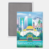Mexico-Stad Koelkastmagneet Magneet (Voorkant / Achterkant)