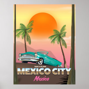 Mexico-stad, mexico-vakantie-poster poster