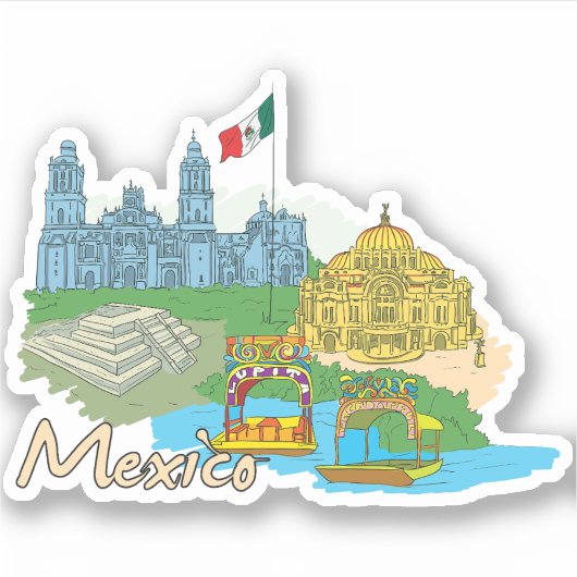 Mexico stad sticker (Voorkant)