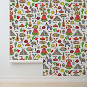 Mexico   Symbolen Patroon Behang