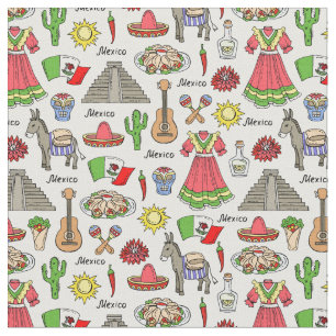 Mexico Symbolen Patroon Stof