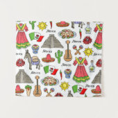 Mexico | Symbolen Patroon Wandkleed (Voorkant (horizontaal))