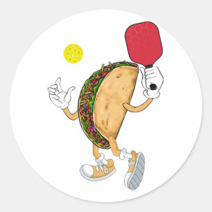 Mexico Taco Pickleball Player Sportlover Cinco D Ronde Sticker