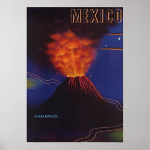 Mexico Travel Paricutin Volcano Poster