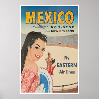 Mexico Travel Poster Mexican Print Eastern Matador