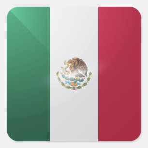 Mexico vierkante glossy vlag sticker