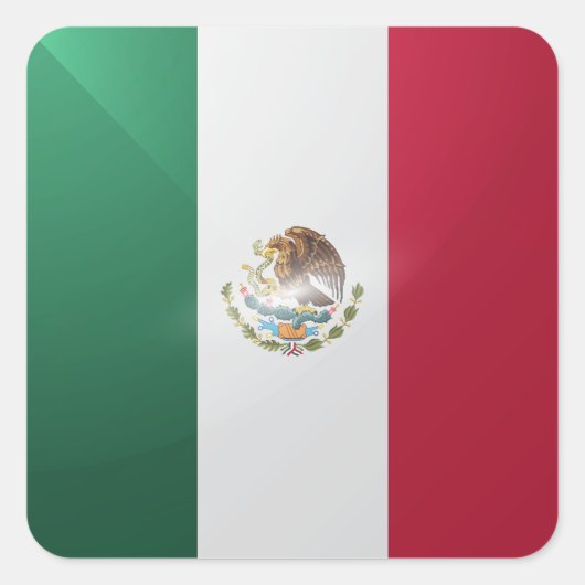 Mexico vierkante glossy vlag sticker (Voorkant)