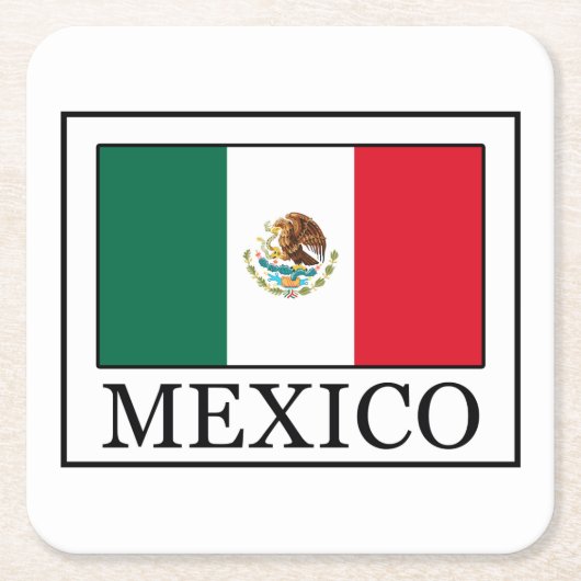 Mexico Vierkante Kartonnen Onderzetter (Voorkant)