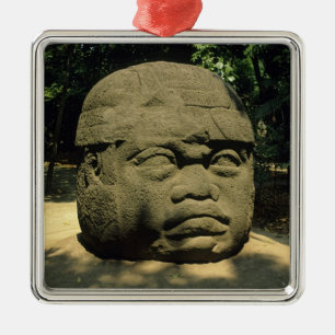 Mexico, Villahermosa, reusachtig Olmekenhoofd, La Metalen Ornament