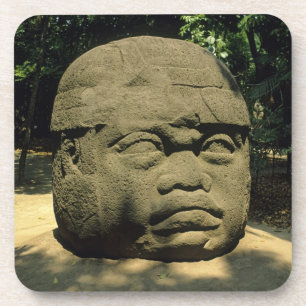 Mexico, Villahermosa, reuzenkop Olmec, La Venta Drankjes Onderzetter