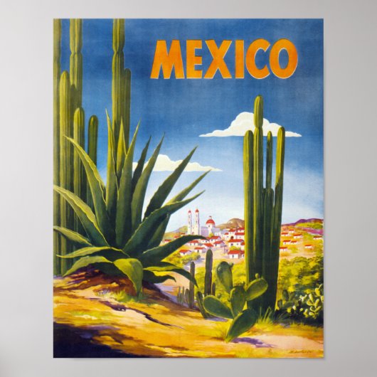 Mexico Vintage Poster hersteld (Voorkant)
