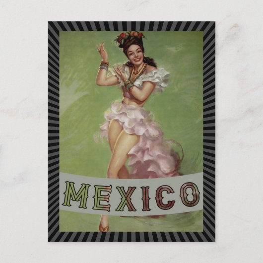 Mexico Vintage Travel Briefkaart (Voorkant)