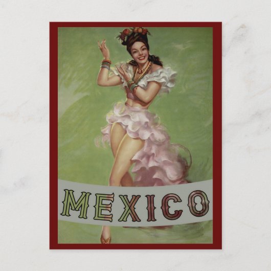 Mexico Vintage Travel Briefkaart (Voorkant)