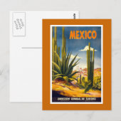 "Mexico" Vintage Travel Poster Briefkaart (Voorkant / Achterkant)