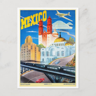 Mexico Vintage Travel Poster teruggezet Briefkaart