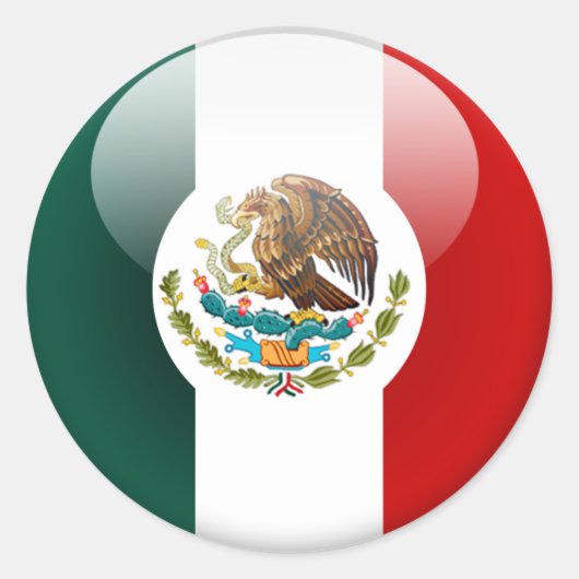 Mexico Vlag 2.0 Ronde Sticker (Voorkant)
