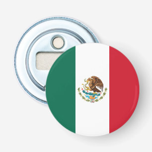 Mexico Vlag, Bandera de Mexicaanse Republiek Button Flesopener