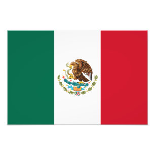 Mexico Vlag, Bandera de Mexicaanse Republiek Foto Afdruk
