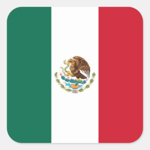 Mexico Vlag, Bandera de Mexicaanse Republiek Vierkante Sticker