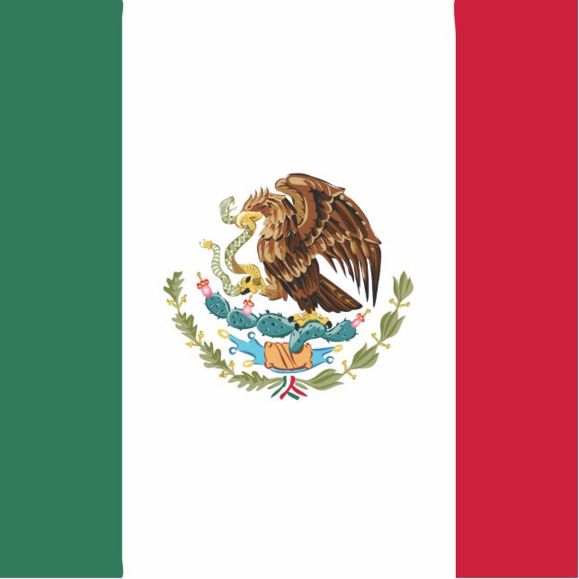 Mexico-vlag Emblem Staand Fotobeeldje (Voorkant)