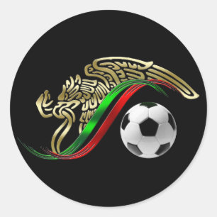 Mexico vlag Emlem Soccer futbol Logo Ronde Sticker