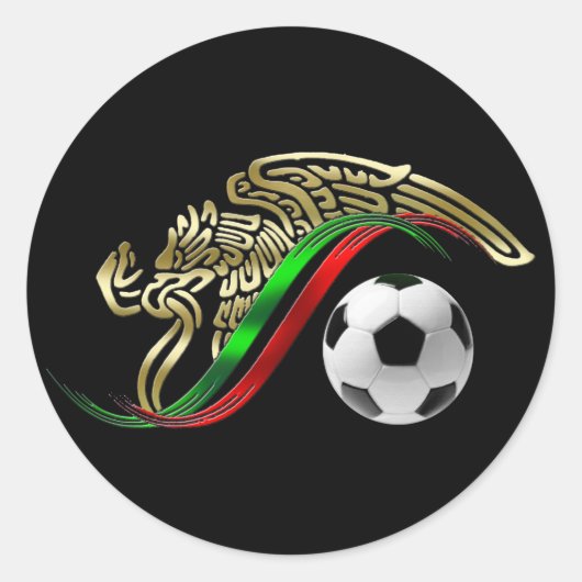 Mexico vlag Emlem Soccer futbol Logo Ronde Sticker (Voorkant)