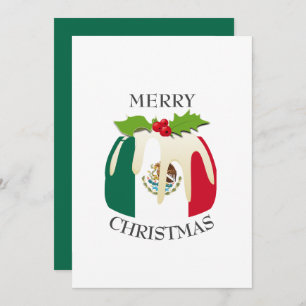 MEXICO-VLAG   Festive Plum Pudding   Kerstmis Feestdagenkaart