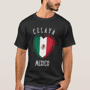 Mexico Vlag Hart Celaya Stad T-shirt