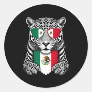Mexico vlag Mexicaanse trots Mexicaanse wortels Me Ronde Sticker