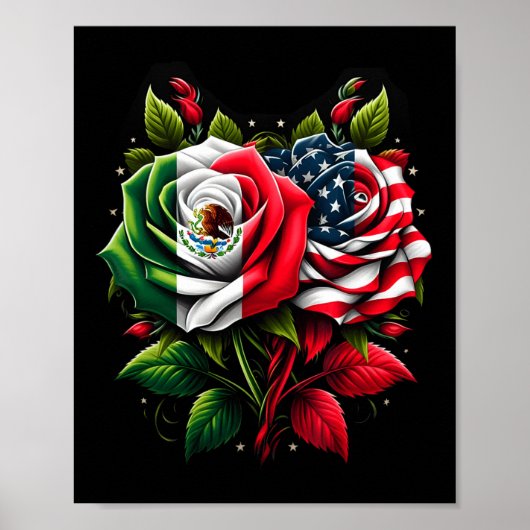 Mexico Vlag Verenigde Staten Mexicaanse Vlag Ameri Poster (Voorkant)