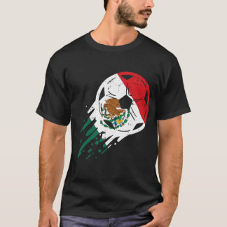 Mexico Vlag Voetbal Ll Mexicaanse Voetbal Fan Mann T-shirt
