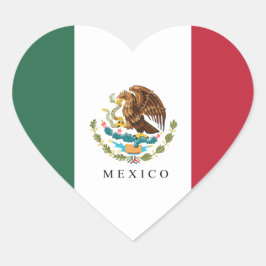 Mexico Vlag Wapen Typografie Grafisch Hart Sticker