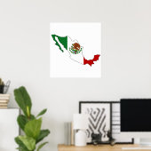 Mexico-vlaggenkaart, volledige grootte poster (Thuiskantoor)