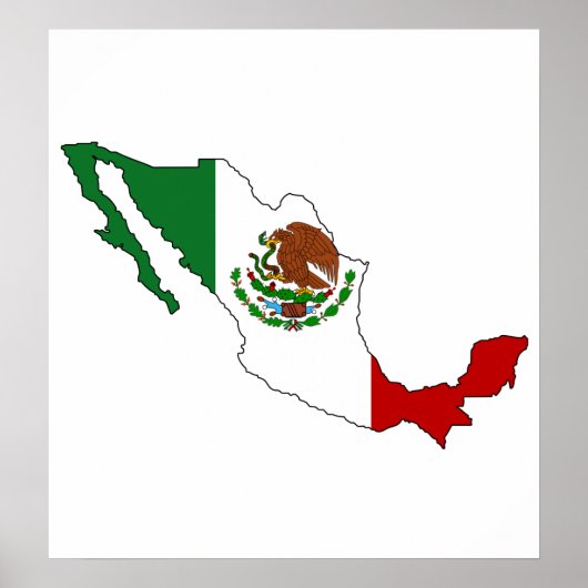 Mexico-vlaggenkaart, volledige grootte poster (Voorkant)