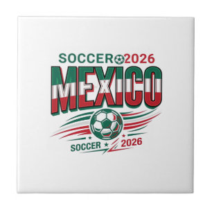 Mexico Voetbal 2026 Voetbal Vet Land Typografie Tegeltje