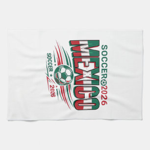 Mexico Voetbal 2026 Voetbal Vet Land Typografie  Theedoek