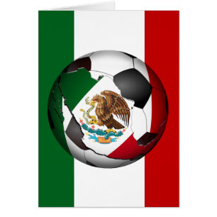 Mexico-Voetbal met achtergrond van vlaggenkleuren